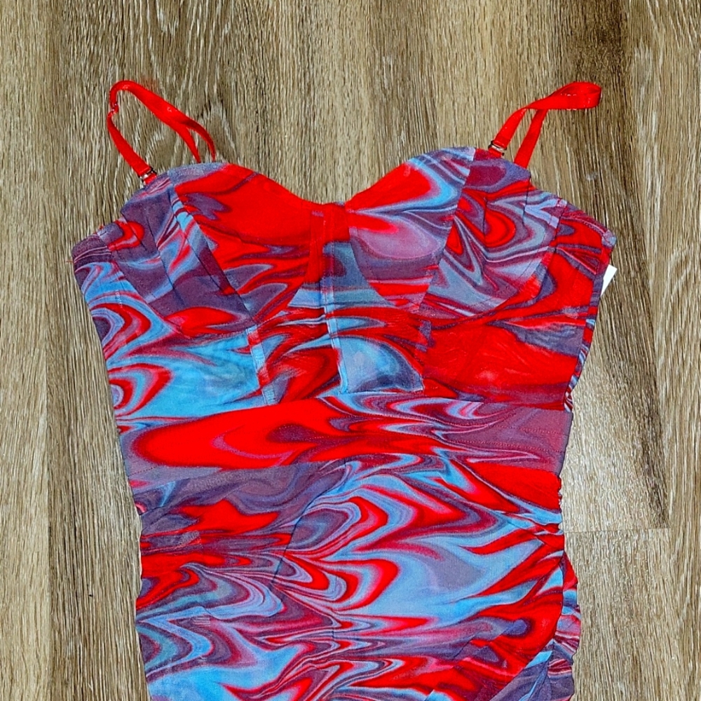Forever 21 Bustier detail ruched dress| size M